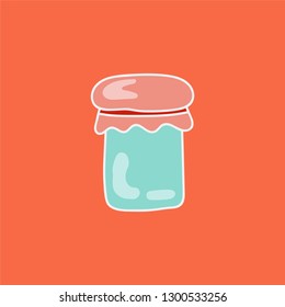 glass jar vector. hand drawn icon. food container illustration. editable stroke.