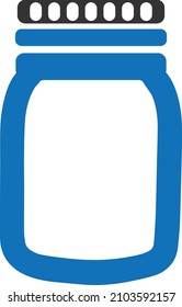 Glass jar vector icon blue version 
