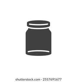 Glass jar vector icon. filled flat sign for mobile concept and web design. Glass Jar glyph icon. Symbol, logo illustration. Vector graphics