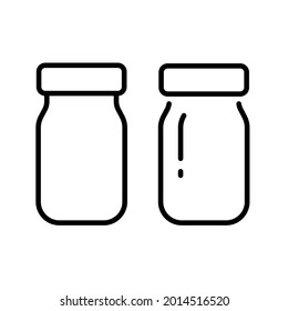 Glass jar vector icon, outline sign.  Vector illustration. Eps 10.