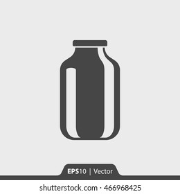 Glass jar vector icon for web