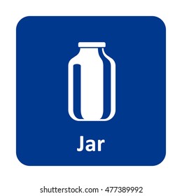 Glass jar vector icon for web and print