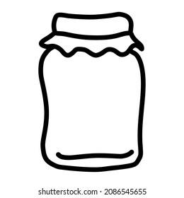 Frasco de vidrio. Ilustración vectorial en estilo doodle.