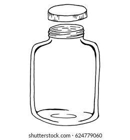 Glass jar. Vector illustration of an empty bank. Empty glass bottle.