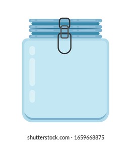 Glass jar vector. Glass jar on white background.