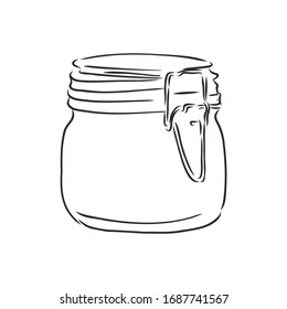 Glass jar , vector sketch illustration 