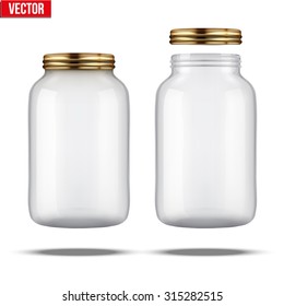 Glass Jars for canning and preserving. With cover and without lid.