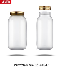 Glass Jars for canning and preserving. With cover and without lid.