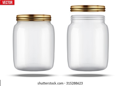 Glass Jars For Canning And Preserving. With Cover And Without Lid.