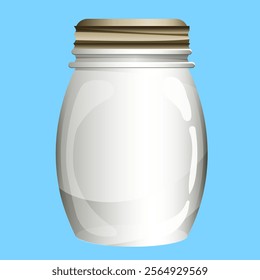 Glass Jars for canning,cartoon style,flat.Eps 10. bottles for liquids canned food for shelves vector template.