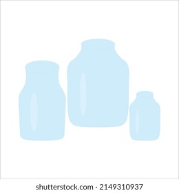 Glass jars. Product jam containers transparent bottles for liquids canned food for shelves vector template