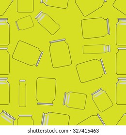 Glass Jars. Simple seamless ornament pattern. Vector illustration.