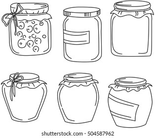 Glass jars, vector