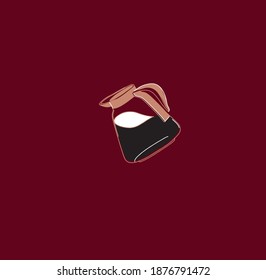 glass jug with coffee. icon. minimalism