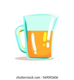 Glass Jug With Fresh Squeezed Orange Juice Drink Cool Style Bright Illustration
