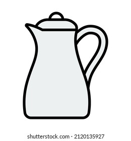 Glass Jug Icon. Editable Bold Outline With Color Fill Design. Vector Illustration.