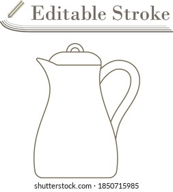 Glass Jug Symbol. Bearbeitbar Stroke Simple Design. Vektorgrafik.