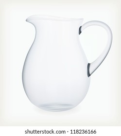 Glass jug isolated on a white background