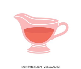 Glass jug with jam. Sweetness, dessert and delicacy. Kitchen utensils for delicious breakfast. Cafe or restaurant. Advertising and marketing. Cartoon flat vector illustration