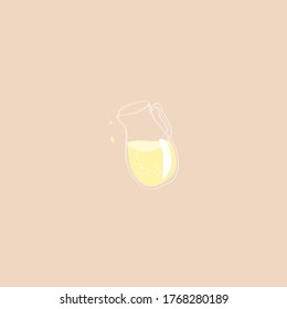 glass jug with lemonade. linear icon