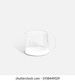 glass jug with milk on a white insulated background