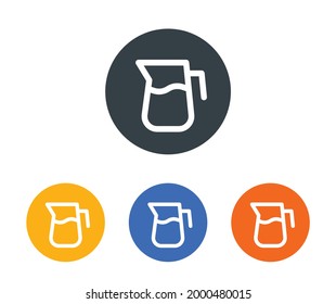 Glass jug, pitcher icon vector set. Container for drink symbol