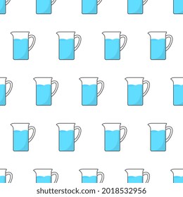 Salto De Vidrio Con Patrón Sin Agua En Un Fondo Blanco. Ilustración de vectores de temas de Pitcher