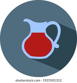 Glass jug with wine, illustration, vector on white background.