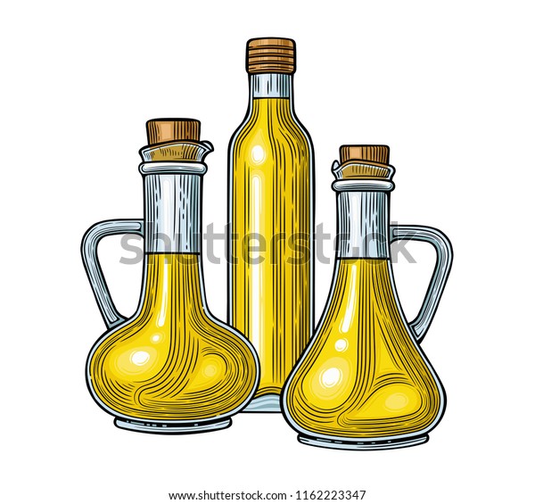 Glass Jugs Bottle Olive Oil Vector Stock Vector Royalty Free