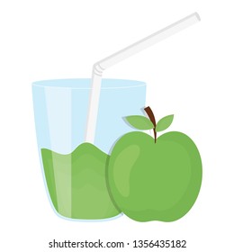 glass with juice of apple