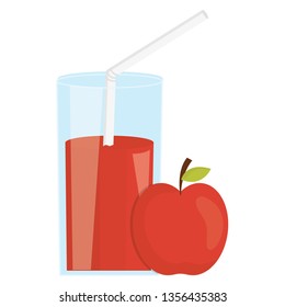 glass with juice of apple