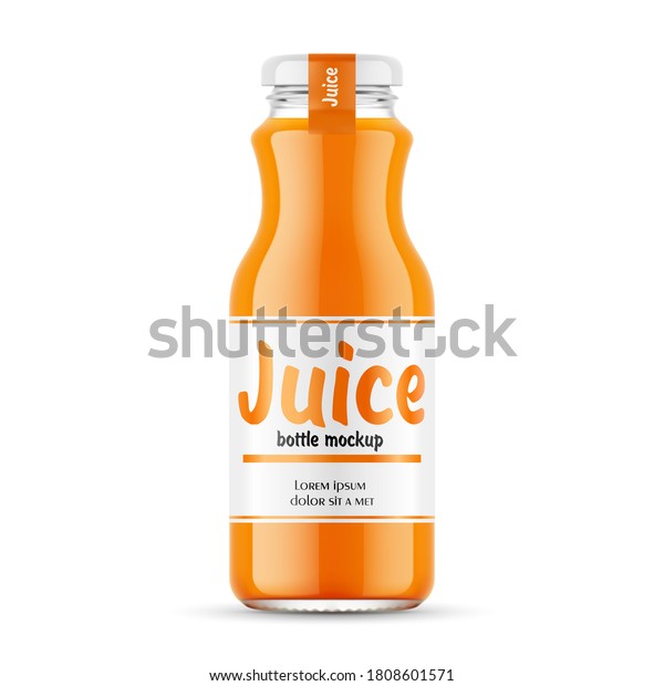 Download Glass Juice Bottle Realistic Vector Packaging Stock Vector Royalty Free 1808601571