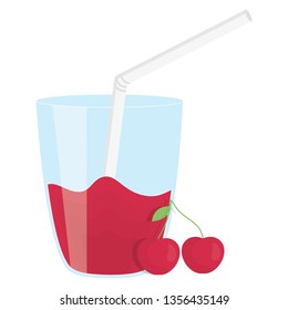 glass with juice of cherry