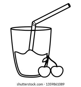 glass with juice of cherry