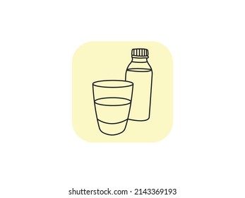 Glass Of Juice EPS Vector. Juice bottle line icon. wine glass vector. Wine glass vector icons. Isolated wineglass silhouette, alcohol beverage sign