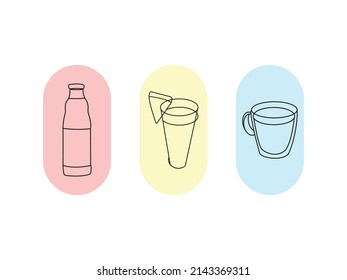 Glass Of Juice EPS Vector. Juice bottle line icon. wine glass vector. Wine glass vector icons. Isolated wineglass silhouette, alcohol beverage sign