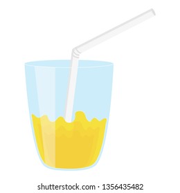 glass with juice fruit and straw