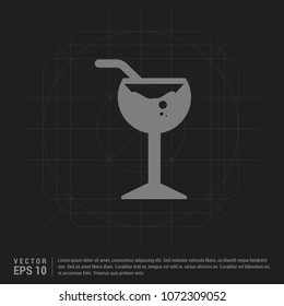 Glass of Juice Icon - Black Creative Background