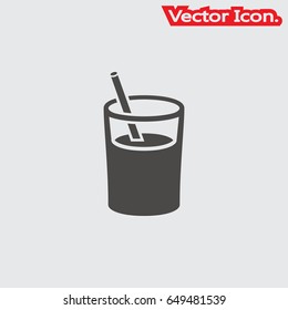 glass of juice icon isolated sign symbol and flat style for app, web and digital design. Vector illustration.