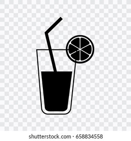 Glass of juice icon on a transparent background