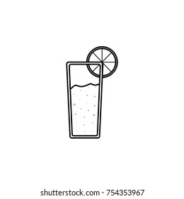 Glass of juice icon on white background