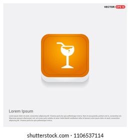 Glass of Juice Icon Orange Abstract Web Button