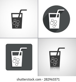 Glass of juice icon. Set elements for design. Vector illustration.