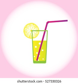Glass of juice icon, vector