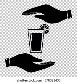 Glass of juice icons. Flat style icon vector illustration.