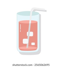 A glass of juice illustration. Drink. Thirst. Summer drink. Wine. Tropical fruit juice. Mix fruit juice. 