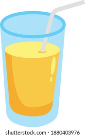 Glass of juice ,illustration, vector on white background.