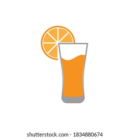 diseño temporal vectorial del logotipo del jugo de vidrio
