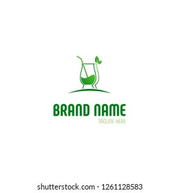 Glass Juice Organic Fresh Creative Icon Menu Logo