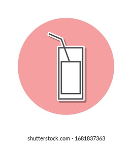 a glass of juice sticker icon. Simple thin line, outline vector of web icons for ui and ux, website or mobile application